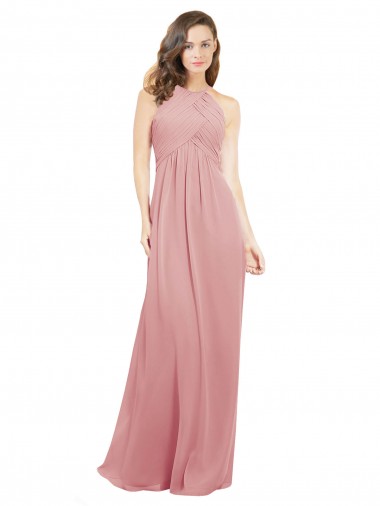 Shop Chiffon Bridesmaids Dress with Draped Bodice and Keyhole Back Melbourne