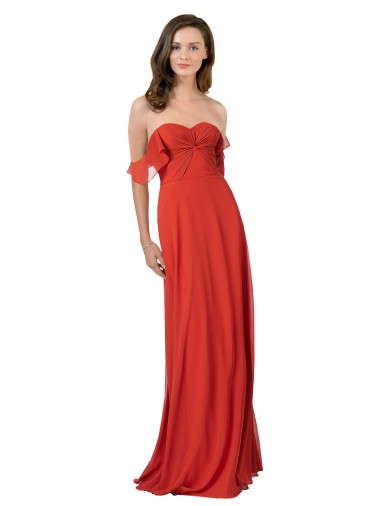 Shop Chiffon A-Line Bridesmaid Dress with Ruched Bodice Melbourne