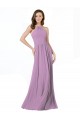 High Halter Chiffon Bridesmaid Dress with Ruffle Details Back