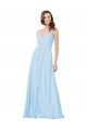 Long V-Neck Chiffon Bridesmaid Dress with Keyhole Back Melbourne