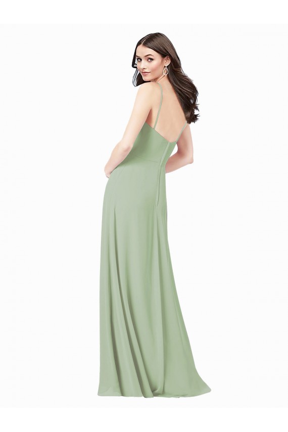 Floor Length Long Chiffon Bridesmaid Dress with Side Slit Melbourne