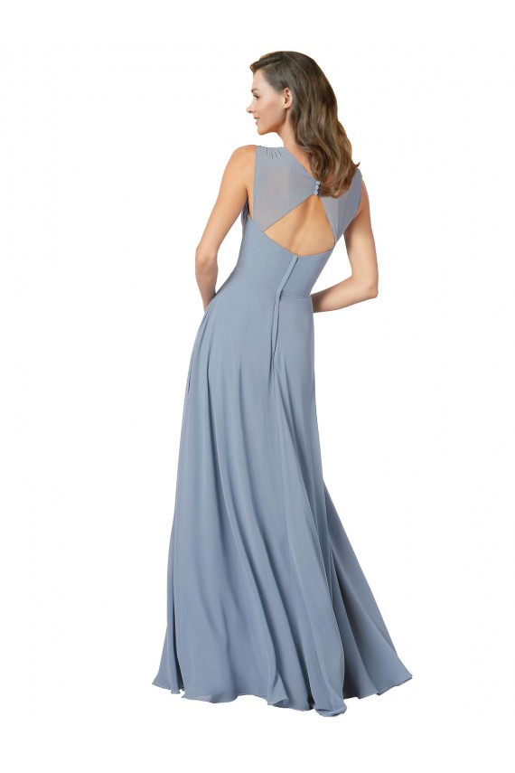 Surplice Bodice A-Line Long Chiffon Bridesmaid Dress Melbourne