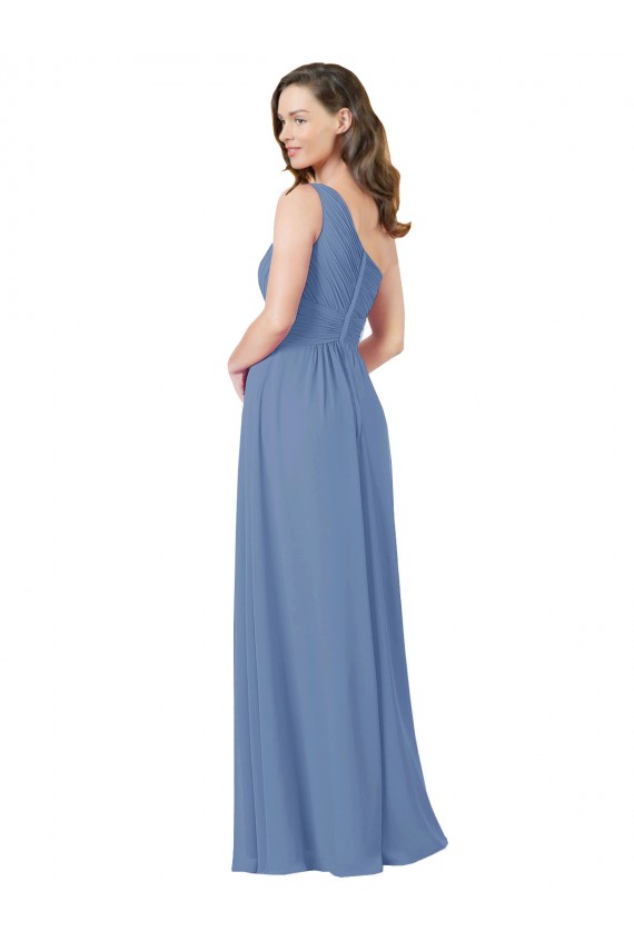 Pleated One Shoulder Chiffon Bridesmaid Dress Melbourne