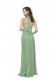 High Collar Halter Neck Chiffon Bridesmaid Dress with Long Back Tie Melbourne