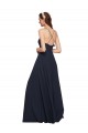 Long Chiffon Bridesmaid Dress with Criss Cross Straps and Ruffles Melbourne