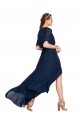 V-Neck Plush Chiffon Bridesmaid Dress with Flutter Sleeves Melbourne