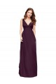 Plunging V-Neckline Long Chiffon Bridesmaid Dress with Deep V-Back Melbourne