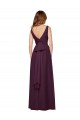 Plunging V-Neckline Long Chiffon Bridesmaid Dress with Deep V-Back Melbourne