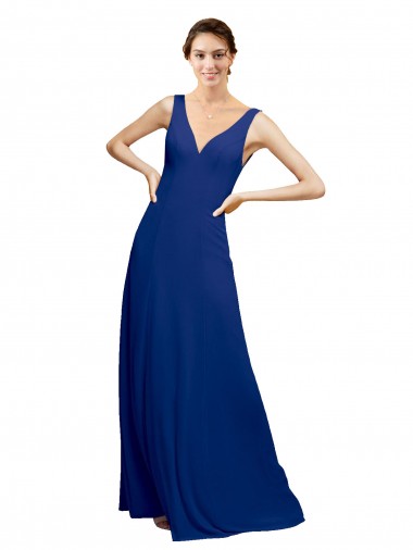 Shop V-Neck Sheath Chiffon Bridesmaid Dress with V-Back Melbourne