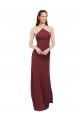 High Halter Neck Long Chiffon Bridesmaid Dress with Low Scoop Back Melbourne