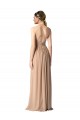 Halter V-Neck A-Line Chiffon Bridesmaid Dress with Shirred Skirt Melbourne