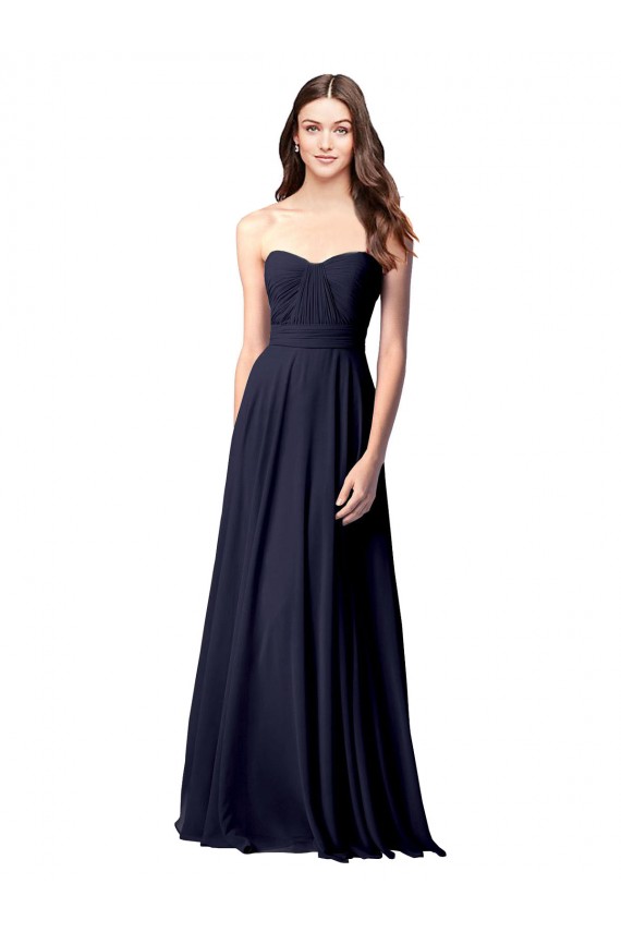 Luxe Chiffon Bridesmaid Dress with Sweetheart Neckline and Shirred Bodice Melbourne