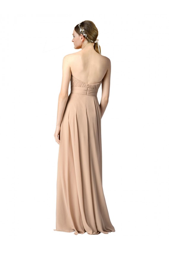 Luxe Chiffon Bridesmaid Dress with Sweetheart Neckline and Shirred Bodice Melbourne