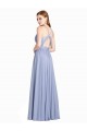 Ruched Criss Over Bodice Chiffon Bridesmaid Dress with Lace Open Back Melbourne
