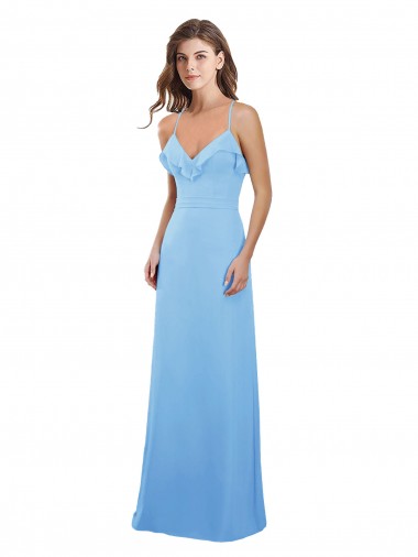 Shop Slim Chiffon Bridesmaid Dress with Ruffled Sweetheart Neckline Melbourne