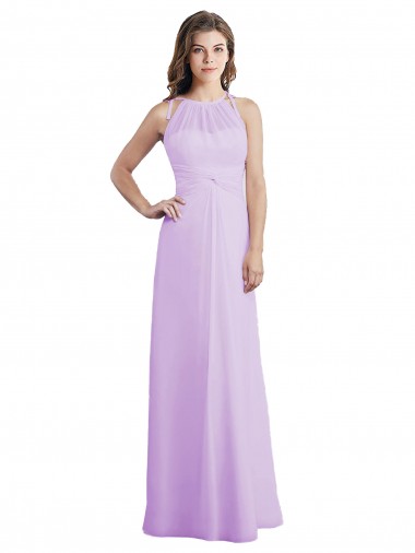 Shop Sweetheart Long Chiffon Bridesmaid Dress with Halter Straps Melbourne