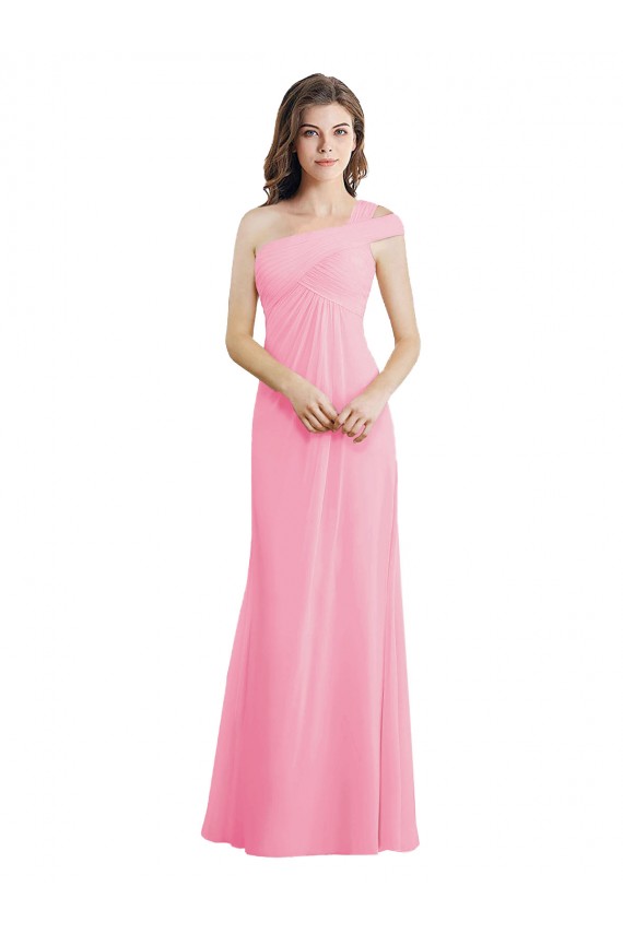 Single Shoulder Chiffon Bridesmaid Dress with Draped Bodice Melbourne