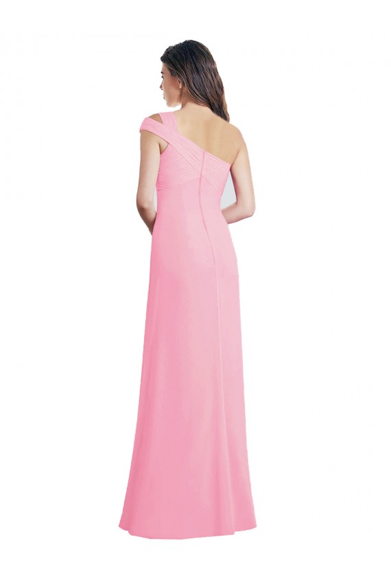 Single Shoulder Chiffon Bridesmaid Dress with Draped Bodice Melbourne