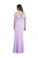 Ruffled Neckline Cold Shoulder Long Chiffon Bridesmaid Dress Melbourne