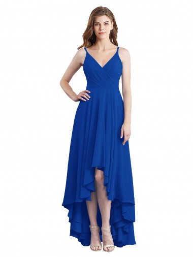 Shop Draped High Low Chiffon Bridesmaid Dress with Cross Over Bodice Melbourne