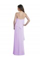Scoop Neck Long Chiffon Bridesmaid Dress with Cross Over Neckline Flounce Melbourne