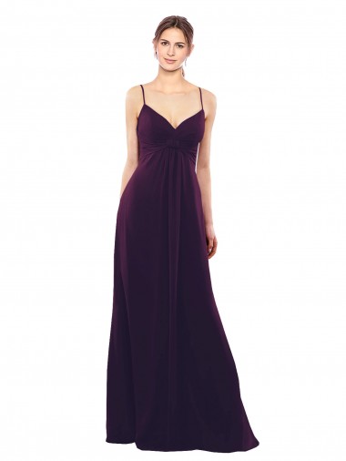 Shop Floor Length A-Line Chiffon Bridesmaid Dress with Criss Cross Back Melbourne