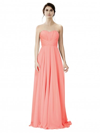 Strapless Chiffon Bridesmaid Dress with Ruched Sweetheart Neckline Melbourne