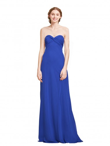 Sweetheart Neckline Chiffon Ruched Bodice Tie Back Bridesmaid Dress Melbourne