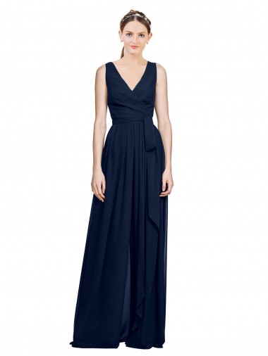Shop V-Neck Ruched Chiffon Bridesmaid Dress with Waistband Melbourne
