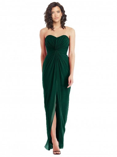Twist Front Draped Chiffon Bridesmaid Dress with Slit Melbourne