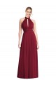 High-Neck Open Back Shirred Halter Maxi Bridesmaid Dress Melbourne