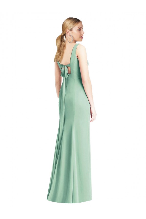 Sleeveless Tie Back Chiffon Trumpet Chiffon Bridesmaid Dress Melbourne