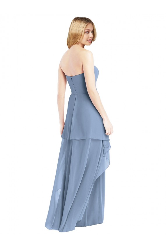 Strapless Chiffon Bridesmaid Dress with Skirt Overlay Melbourne