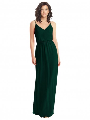 Shop V-Neck Blouson Bodice Chiffon Maxi Bridesmaid Dress Melbourne