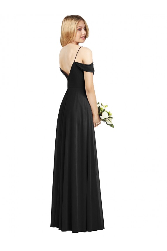 Cold-Shoulder V-Back Chiffon Maxi Bridesmaid Dress Melbourne