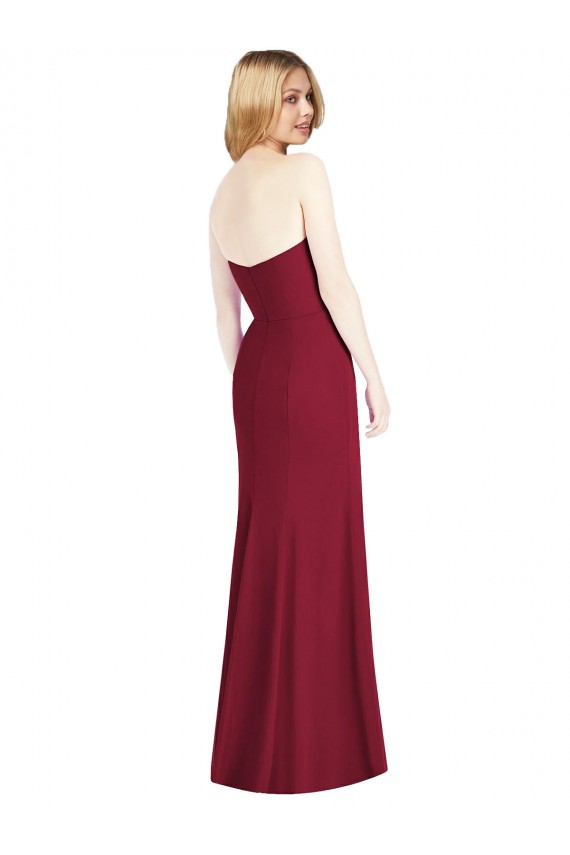 Strapless Chiffon Trumpet Bridesmaid Dress with Front Slit Melbourne
