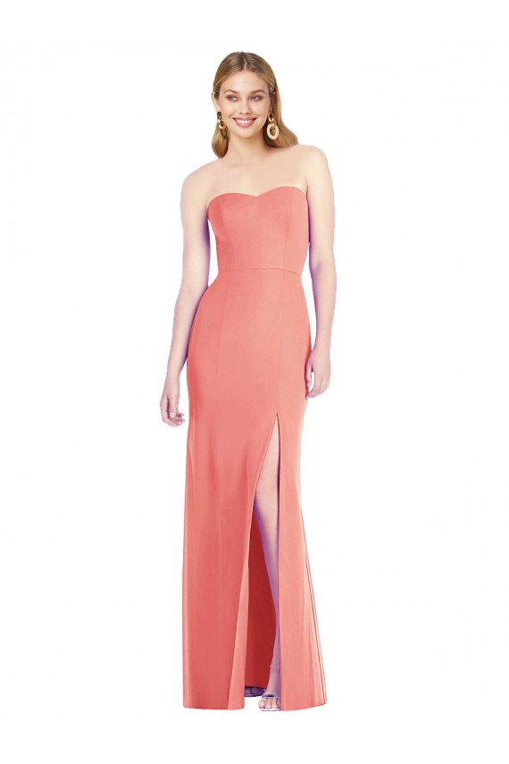 Strapless Chiffon Trumpet Bridesmaid Dress with Front Slit Melbourne