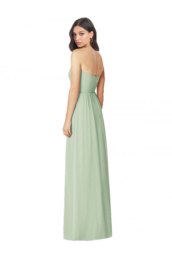 Strapless Sweetheart All-Over Shirring Chiffon Bridesmaid Dress Melbourne