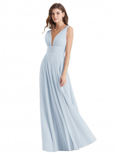 Shop Plunge Deep V-Neckline Low Back Chiffon Bridesmaid Ress Melbourne