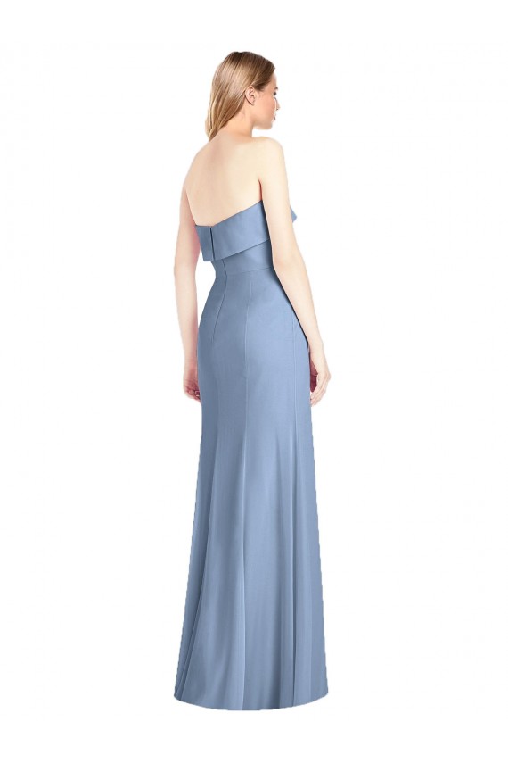 Trumpet Full Length Strapless Chiffon Bridesmaid Dress with Slit Melbourne