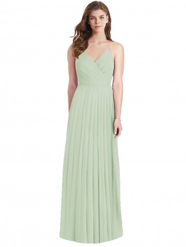 Ruffled Strap Cutout Wrap Maxi Chiffon Bridesmaid Dress Melbourne