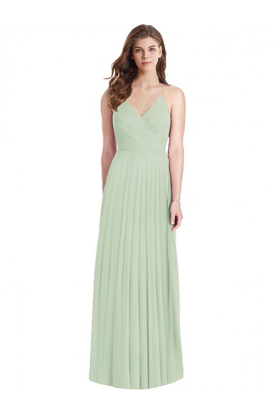 Ruffled Strap Cutout Wrap Maxi Chiffon Bridesmaid Dress Melbourne
