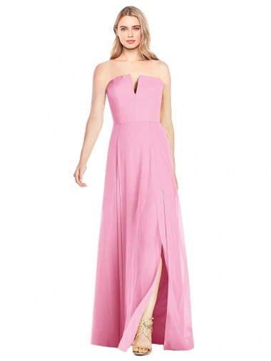Strapless Notch Chiffon Maxi Bridesmaid Dress Melbourne