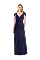 V-Neck Cap Sleeves Sheer Back Chiffon Bridesmaid Dress Melbourne