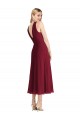 Midi Length Halter Plunging V-Back Chiffon Bridesmaid Dress / Cocktail Dress Melbourne