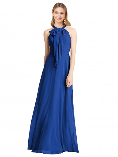 Shop Plunging V-Back Long Full Length Chiffon Bridesmaid Dress Melbourne