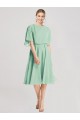 Open Back Flutter Sleeves Cocktail Length Chiffon Bridesmaid Dress Melbourne