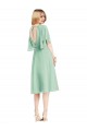 Open Back Flutter Sleeves Cocktail Length Chiffon Bridesmaid Dress Melbourne