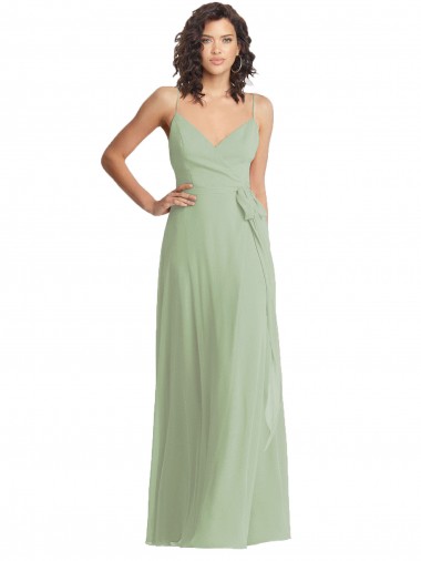 Shop V-Neck Low Back Maxi Formal Wrap Chiffon Bridesmaid Dress Melbourne
