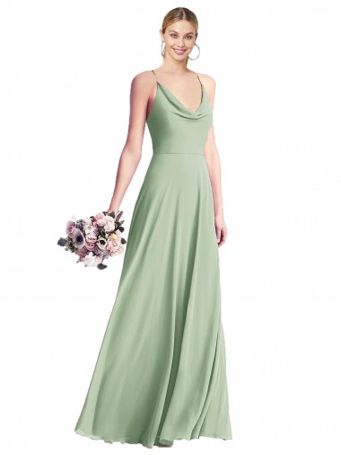 Shop Cowl Neck Criss Cross Back Chiffon Maxi Bridesmaid Dress Melbourne